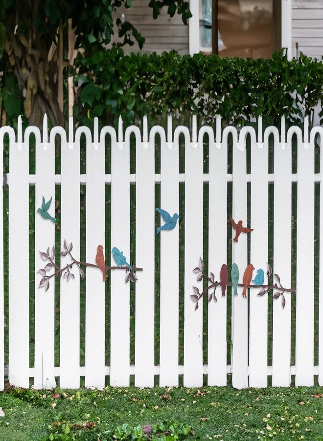 Walasis Metal Bird Wall Decor - Outdoor Birds on Tree Branch Decorative Wall Art Farmhouse Rustic Wall Sculpture Bird Ornament Hanging for Living Room Bathroom Kitchen Set of 5 - Image 5